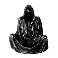 Helovino žvakidė Baisi derva Grim Reaper Skeletas Žmogaus organo statulėlė Stalo arbatinės žvakutės laikiklis namams, biurui, virtuvei, židiniui dekoruoti E black