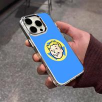 Game F-Falloutes Phone Case For IPhone 17 Air 16 E 15 14 13 12 11 Plus Pro Max Electroplated Transparent Soft Shell iPhone 14 Pro blue