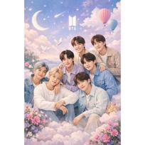 DIY Diamond Painting Kit Korean Boy Group BTS Series Full Drill Diamond Embroidery Art,Mosaic Cross Stitch Home Decor Round 20x30cm beige