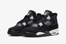 FQ8213-001 Nike GS Air Jordan 4 Retro White Thunder 4Y black