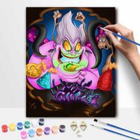 Disney Ursula digital oil painting art handmade diy gift home decoration 20x30cm purple