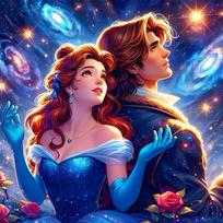 Disney 5D Diamond Painting Princess and Prince Cross Stitch Mosaic Kit Home Decor Wall Sticker DIY Handmade Gift Round 20x20cm brown