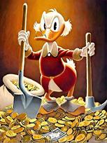 Disney 5D Diamond Painting Scrooge McDuck Get Rich Theme Decoration DIY Full Diamond Mosaic Inlaid Cross Stitch Set Gift Round 20x30cm