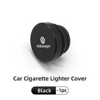 T23-Car Cigarette Lighter Dustproof Plug Button Cover Accessories For Volkswagen Golf 4 5 6 7 Polo Jetta Sagitar Magotan Passat B5 black