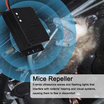 Car Under Hood Animal Repeller Rodent Rat Repellent Mice Repeller Deterrent Device with LED Strobe Light for Car Trunk RV Indoor Warehouse