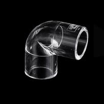 Skaidrūs organinio stiklo akrilo vamzdžių jungtys Žuvų akvariumo vandens bako priedai 16mm 90° Elbow black