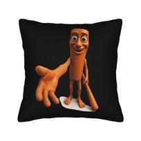 John Pork and Tung Tung Tung Sahur Front Door Motion Funny Square Pillow Case Polyester Throw Pillow  Novelty Home Decor 30cmx30cm(12x12Inch)