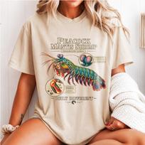 Peacock Mantis Shrimp Shirt, Colorful Marine Biology Tee, Built Different Ocean Creature Apparel, Science Lover Gift 140