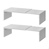 Shoe Rack Organizer, Adjustable Double Tier, Closet Cabinet Shelf Beige White 2pcs Beige White 2pcs white
