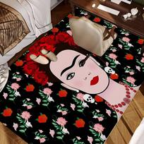 Art F-Fridas Painter K-Kahlos Floor Mat Rectangle Anti-slip Home Soft Badmat Front Door Indoor Outdoor Mat Welcome Doormat 40cm x 60cm red
