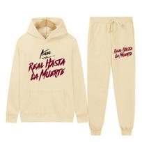 Anuel AA Real Hasta La Muerte Hoodies + Sportinių Kelnai Rinkiniai Vyriški Mados Ilgomis Rankovėmis Megztiniai Laisvalaikio Harajuku Puloveris Sportinės Kelnės M smėlis