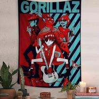 Retro Gorillaz Plakatai Muzikos Spaudiniai Spausdinta Didelė Sieninė Gobelenas Kabantis Tarot Hipis Sieniniai Kilimai Bendrabutis Pigūs Hipis Sienos Kabinys 60x110 cm