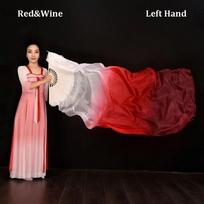 Daugiaspalvis Praktikos Šokėjo Įrankis 120cm Ilgio Imituotas Vėduoklis Pilvo Šokio Vėduoklis Šokio Aksesuarai Red&Wine Left red