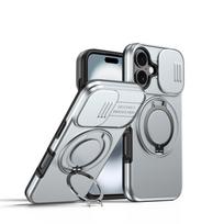 360° besisukantis magnetinis stovas telefono dėklas, skirtas iPhone 16 15 14 13 Pro Max 16 15 14 Plus 17, su Magsafe, slankiojančiu kameros apsauginiu dangteliu iPhone 13 gray