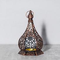 Elegantiškas metalinis žibintas žvakidė Vintažinis arbatinės žvakės laikiklis Kabantis žibintas, žvakidės stovas namams, svetainei, vakarėliui gray