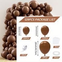 129PCS Brown Balloon Arch garland kit, 18  10  5  dark brown balloons in different sizes, suitable for birthdays, events, etc Other black