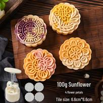 Mid-Autumn Mooncake Press - Flower Ice Skin Mold for Pastry & Mung Bean Cake