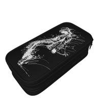 Creative MJ king of pop  MoonWalk Scribble Art Pencil Case Pencilcases Pen Box Kids Big Capacity Bags Students School Stationery 21x10.5x5cm gray
