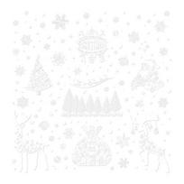 Electrostatic Christmas Window Film 6Pcs Clings, Retro White Line Static Glass Sticker for Holiday Reusable Winter Scene Ornaments Decoration, PVC Elk A white