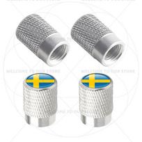 For Sweden Swedish Flag Union Jack Britain Flag Emblem 4Pcs Aluminum Motorcycle Car Tire Valve Caps Wheel Stem Air f2 Dust Covers