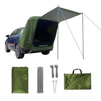 Outdoor Car Rear Tent Camping Picnic Car Rear Tent with Canopy Car Rear Extension Tent Sunshine-Proof Rain-Proof Car Rear Tent žalia