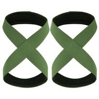 Padded Figure 8 Straps for Deadlift Weight Lifting Wrist Support Power Lifters Gym Fitness Workout Pull Ups Training black