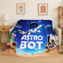 Žaidimo Astro Bot Animacinis flanelinis pledas Minkštas šiltas pledas miegamajam svetainei lovai kelionei stovyklavimui iškylai vaiko dovana 75x90cm blue