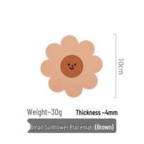 Sunflower Silicone Heat-Resistant Coaster Pad brown