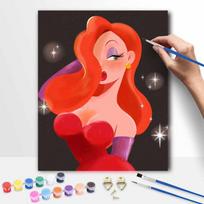 Jessica Rabbit Digital Oil Painting Art Kit Hand Painted Home Decor 30x40cm red