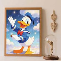 Disney Donald Duck Diamond Paint Painting Art Kit Handmade DIY5D Home Decor Gift Round 30x40cm gray