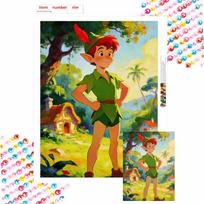 Disney Peter Pan Diamond Painting Art Kit Mosaic Handmade Diy Gift Home Decor Round 30x40cm black