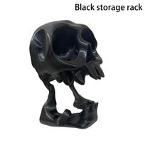 Personalizuotas 3D kaukolės žaidimų pultelio stovas, montuojamas ant sienos/stalinis, žaidimų ausinių stovas, kaukolės dizainas black