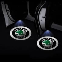 1/2 vnt. LED automobilio durų universalus projektorius didelės raiškos pasitikimo žibintai Skoda Octavia Rapid Kodiaq Karoq Superb Fabia VisionS bzsd98