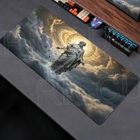 Grand Medieval sculptures Mouse Pad Large Rubber Base Anti-slip Desk Accessories Mousepad for Gamer Keyboard Mat Decor Rug 30x60cm beige