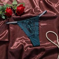 Women's Thong Low Waist Butterfly Knot Lace Traceless Solid Color Gliter Belt Lingerie The Fabric Is Comfortable And Soft L žalia