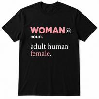 Adult Human Female T-Shirt Woman Definition Dictionary Style Graphic Tee M pink