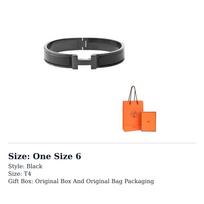 HERMES Clic HH Paauksuoti Apyrankės Vyriškos Juodos H703203FK01 One Size 6 juoda