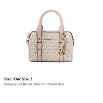 MICHAEL KORS Bedford Artificial Leather Boston Bag, Crossbody Handbag Mini Women's Light Pink 32F9G06C0B-PWD BLSH MLT One Size 2 gray