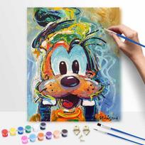 Disney Goofy oil painting handmade diy gifts home decorations 30x40cm black