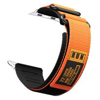Sportinis nailoninis dirželis Apple Watch juostai Ultra 2 49mm 46mm 42mm 45mm 44mm 41mm 40mm Apyrankė Iwatch Series 10 9 8 7 6 SE 5 4 Series 6 5 4 44mm orange