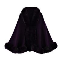 Madingas Žieminis Šiltas Plušinis Šalis Storas Kailis Megztinis Apsiaustas Apsiaustas Išorinis Madingas Žieminis Šiltas Plušinis Šalis Storas Kailis One Size black