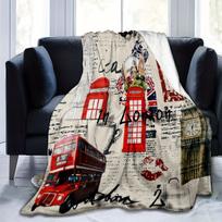 Union Jack London Blanket Soft Comfortable Flannel Blanket For Bed Sofa Chair Nap Travel Camping Blanket 70x100cm gray