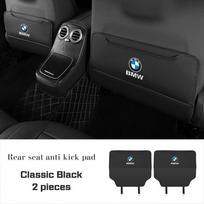Car Seat Back Anti Kick Pad PU Leather Protective Cover For BMW X1 X2 X3 X5 X4 X6 X7 1 3 5 7 Series F40 F30 E60 E90 G20 G30 F48 black