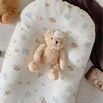 Naujagimio Doudou Aksominė Lovos Vidurinė Lovytė Kūdikių Apsauga Nuo Užspringimo Pienu Ramina Miego Čiužinys Apsauga Nuo Šokinėjimo Slėgio Miego Kilimėlis Blue elephant bear