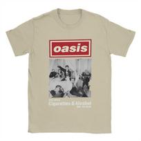 Klasikinės roko grupės O-Oasis Unisex marškinėliai Unisex Unisex medvilniniai marškinėliai Y2K trumpomis rankovėmis T-shirt Vasaros mados drabužiai Dovana gerbėjams XL beige