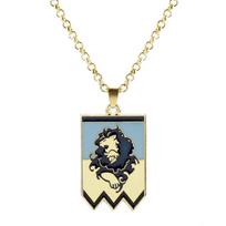 Žaidimo ugnies emblema, liūtas, erelis, elnias, pakabukas, karoliai, vyriški papuošalai ir aksesuarai beige