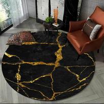 3D prabangus marmuro rašto apvalus kilimas abstraktus geometrinis kilimas svetainei miegamojo kėdei dekoruoti neslystantis grindų kilimėlis durų kilimėlis 60cm brown