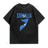 Somalis Somalis Šalis Žemėlapis Vėliava Marškinėliai vintage Skalbti Laisvalaikio Kvėpuojantis Minkštas vyriški grafiniai Stilingi gatvės stiliaus dizainerio drabužiai S black