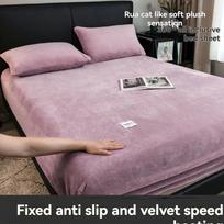 Minkštas šiltas pliušinis paklodė elastingas čiužinio užvalkalas Pūkuotas koralų vilnos lovos skalbiniai žiemai porai prabangi dvigulė lova 90x200cm only sheet  gray
