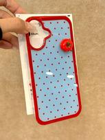 Full Screen Red Polka Dot 3D Tomato Phone Case For iPhone 17 Air 16 Pro Max 15 14 Plus 13  Mini XR Shockproof Silicone Y2K Cover iPhone 16 Pro red